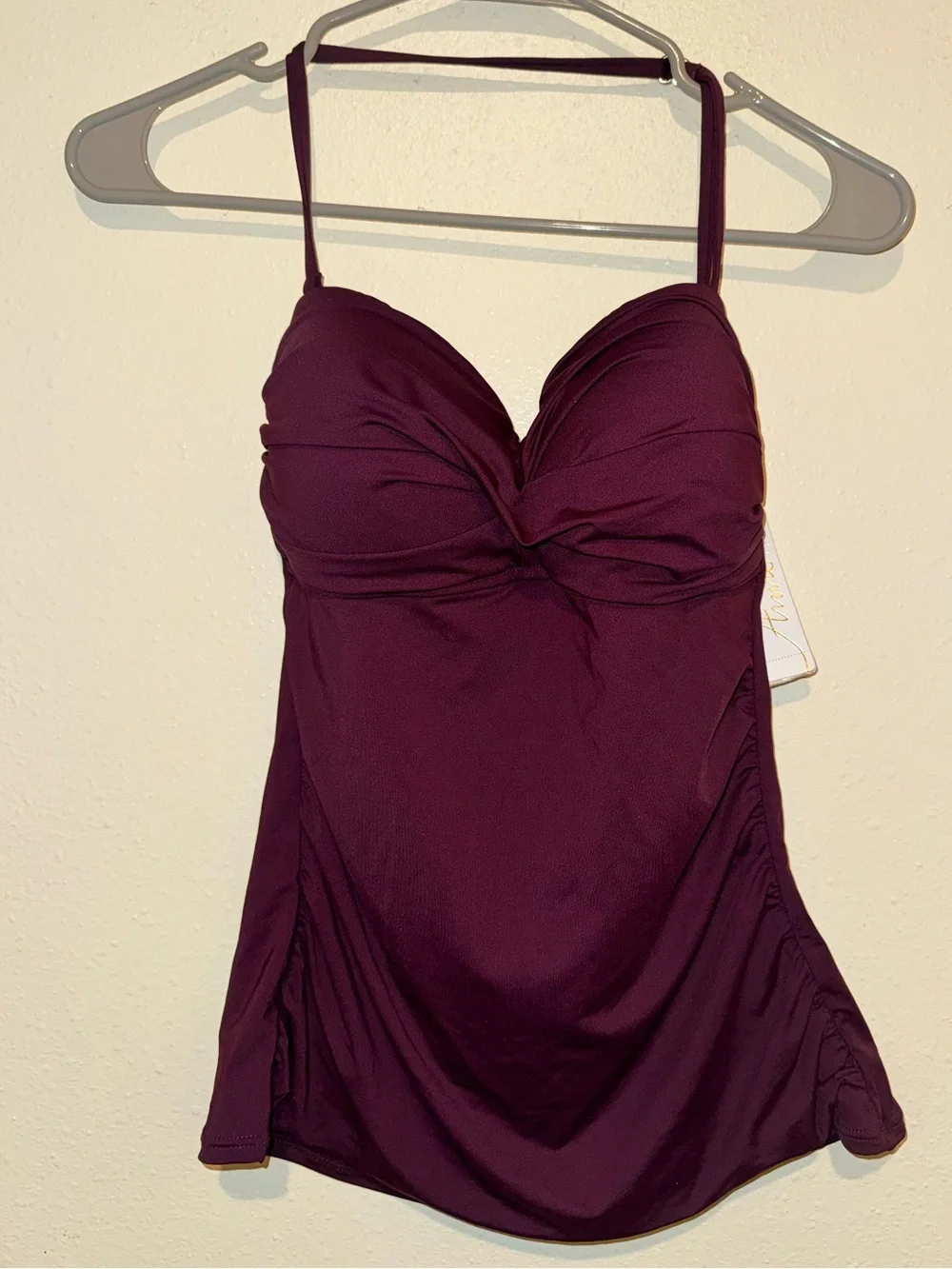 Anne Cole Plum Twist-Front One-Piece Swim Tank
